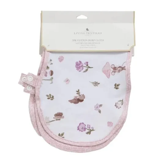 Living Textiles - 2Pk Burp Cloth, Mushroom House