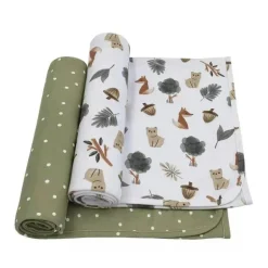 Living Textiles - 2Pk Forest Retreat Jersey Swaddle