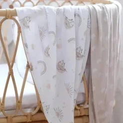 Living Textiles - 2Pk Rainbow Sloth Jersey Swaddle