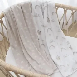 Living Textiles - 2Pk Rainbow Sloth Jersey Swaddle