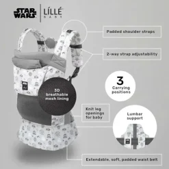 Líllé Baby - bagagem de mão ergonômica 3 em 1 para crianças de 25 a 60 libras, Disney's Star Wars, Galaxy Far Far Away