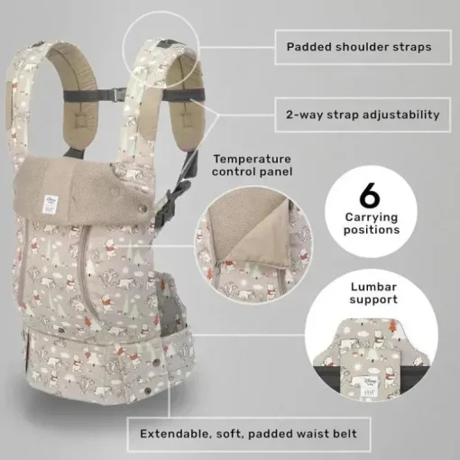 Líllé Baby - Porta-bebês ergonômico 6 em 1 completo para todas as estações, Disney's Pooh's Perfect Day