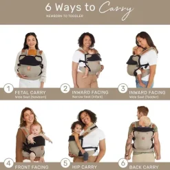 Líllébaby - Elevate 6-In-1 Linen Blend Baby Carrier, Warm Sand