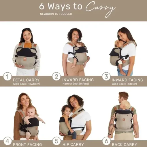 Líllébaby - Elevate 6-In-1 Linen Blend Baby Carrier, Warm Sand