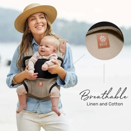Líllébaby - Elevate 6-In-1 Linen Blend Baby Carrier, Warm Sand