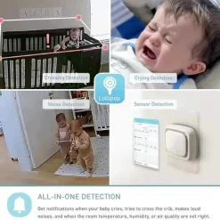 Lollipop - Monitor de bebê com câmera Wi-Fi inteligente com todos os recursos, algodão doce
