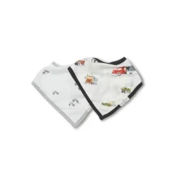 Loulou Lollipop - Bib Set Muslin, Happy Trucks