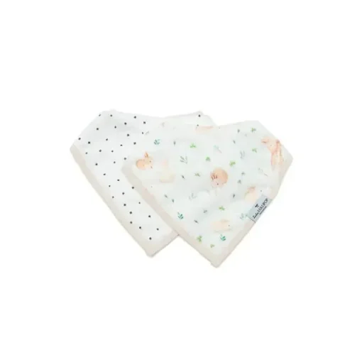 Loulou Lollipop - Bib Set Muslin, Bunny Meadow