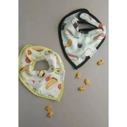 Loulou Lollipop - Bib Set Muslin, Sushi/Taco