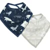 Loulou Lollipop - Conjunto de babadores (musselina), baleias azuis