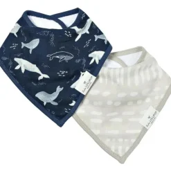 Loulou Lollipop - Conjunto de babadores (musselina), baleias azuis