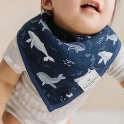 Loulou Lollipop - Conjunto de babadores (musselina), baleias azuis
