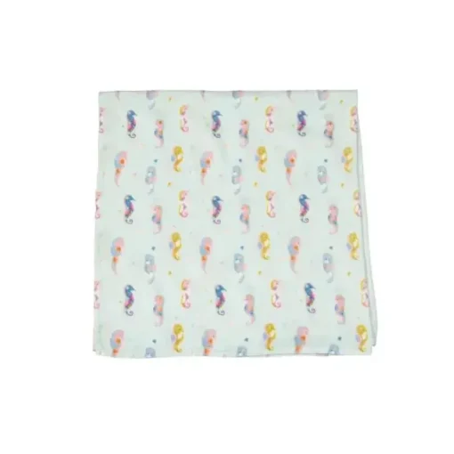 Loulou Lollipop - musselina Swaddle, Painterly Seahorse