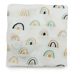 Loulou Lollipop - Swaddle de musselina, arco-íris neutro