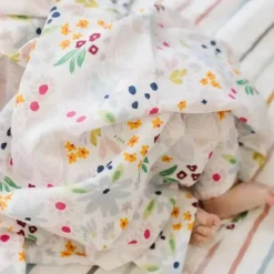 Loulou Lollipop - Swaddle de musselina, concha floral