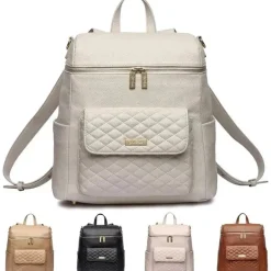 Luli Bebe - Mochila Monaco Fraldas, Branco Pérola