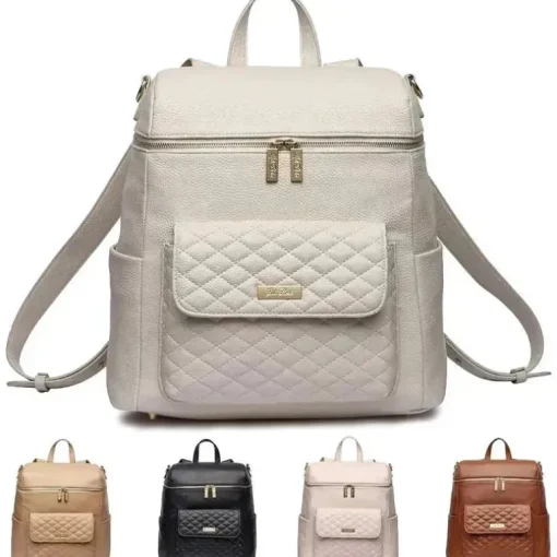 Luli Bebe - Mochila Monaco Fraldas, Branco Pérola