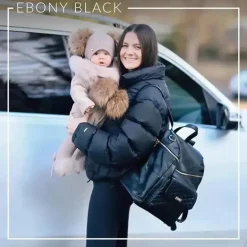 Luli Bebe - Mochila Monaco Fraldas, Ébano-Preto