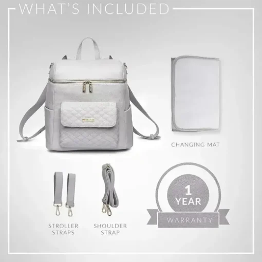 Luli Bebe - Mochila Monaco Fraldas, Cinza Pedra
