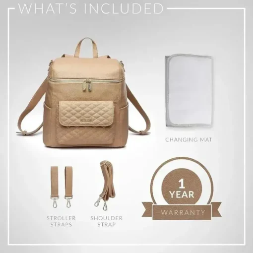 Luli Bebe - Mochila Monaco Fraldas, Latte-Brown
