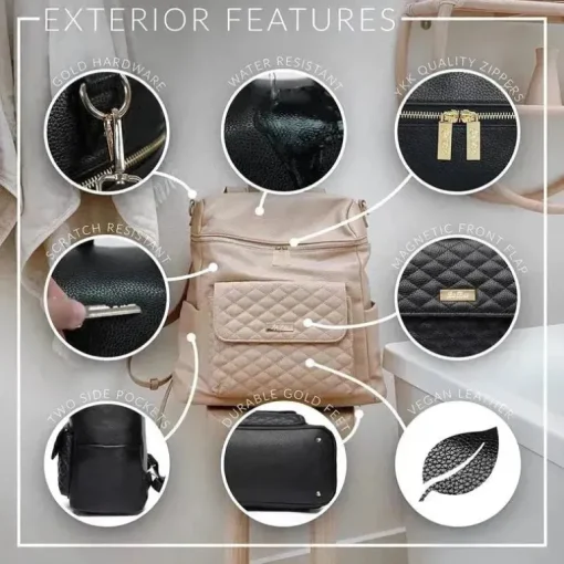 Luli Bebe - Mochila Monaco Fraldas, Ébano-Preto