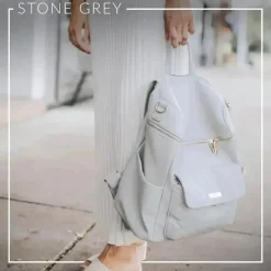 Luli Bebe - Mochila Monaco Fraldas, Cinza Pedra
