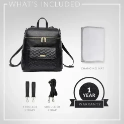 Luli Bebe - Mochila Monaco Fraldas, Ébano-Preto