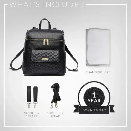 Luli Bebe - Mochila Monaco Fraldas, Ébano-Preto
