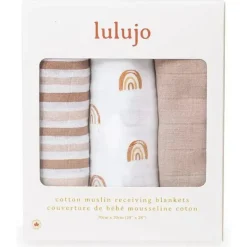 Lulujo - Cobertores de musselina Rainbows 3Pk