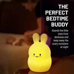 LumieWorld - Lumipets, luz noturna infantil, tocar música, coelhinho