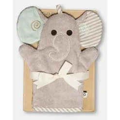 Luva de banho para bebê ZOOCCHINI - Elle The Elephant, luva de pano ultramacia