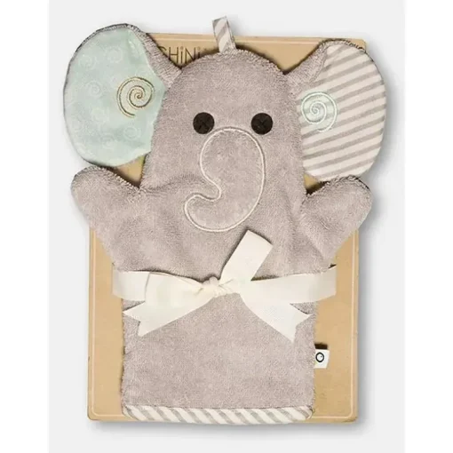Luva de banho para bebê ZOOCCHINI - Elle The Elephant, luva de pano ultramacia