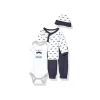 Luvable Friends - Conjunto de enxoval de algodão para bebê menino bigode 4 unidades