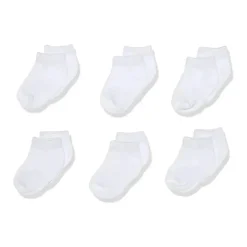 Luvable Friends - Conjunto de 6 unidades de meias brancas unissex para bebê
