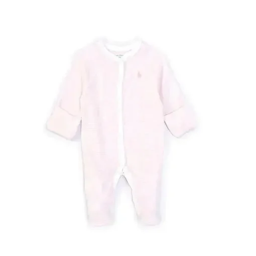 Macacão de Algodão Listrado Polo Ralph Lauren Baby - Meninas, Rosa Delicado/Branco