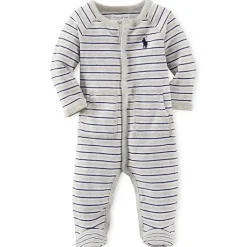 Macacão de algodão listrado Ralph Lauren, urze claro multi