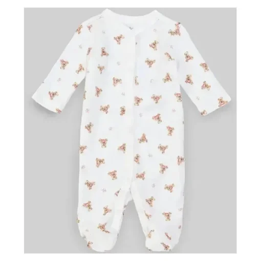 Macacão de Algodão Polo Ralph Lauren Baby - Polo Bear, Branco