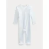 Macacão Polo Ralph Lauren Baby - Manga Longa Algodão Orgânico Interlock Malha, Quartzo Urze