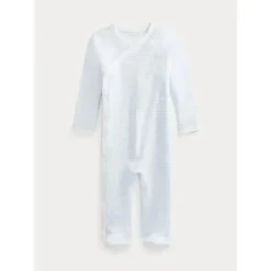 Macacão Polo Ralph Lauren Baby - Manga Longa Algodão Orgânico Interlock Malha, Quartzo Urze