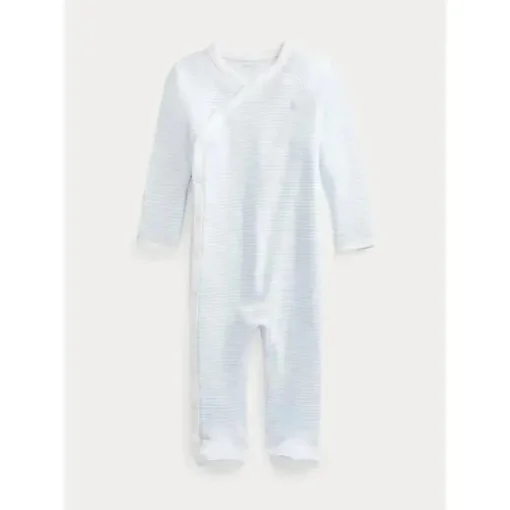 Macacão Polo Ralph Lauren Baby - Manga Longa Algodão Orgânico Interlock Malha, Quartzo Urze