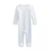 Macacão Polo Ralph Lauren Baby - Menino Manga Longa de Algodão Orgânico Interlock Malha, Berilo Azul/Branco