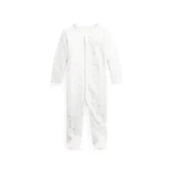 Macacão Polo Ralph Lauren Baby - Manga Comprida Algodão Orgânico Interlock Malha Macacão, Cinza