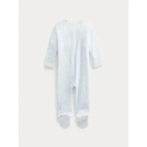 Macacão Polo Ralph Lauren Baby - Manga Longa Algodão Orgânico Interlock Malha, Quartzo Urze