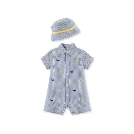Macaquinho Little Me Whales - Azul