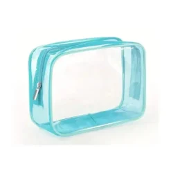 Macrobaby - Bolsa de armazenamento de lápis com zíper transparente, azul