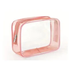 Macrobaby - Bolsa de armazenamento de lápis com zíper rosa transparente