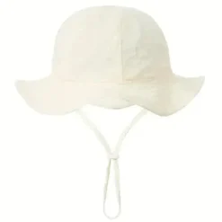 Macrobaby - Chapéu Balde Protetor e Estiloso para Bebê, Branco Cremoso