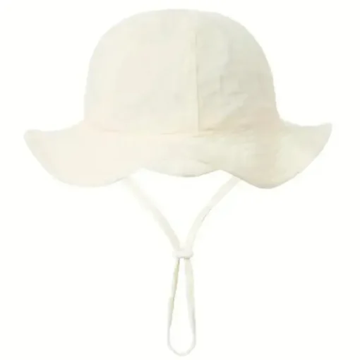 Macrobaby - Chapéu Balde Protetor e Estiloso para Bebê, Branco Cremoso