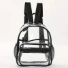 Macrobaby - Mini mochila escolar preta transparente impermeável