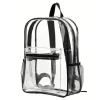 Macrobaby - Mochila escolar transparente de grande capacidade, transparente e preta
